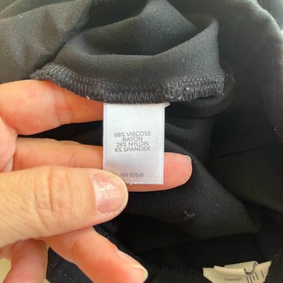 J.Jill Smoothing Sz L Ponte Black Leggings Elastic Waist Pull‎ On Stretch Ankle - Picture 9 of 10